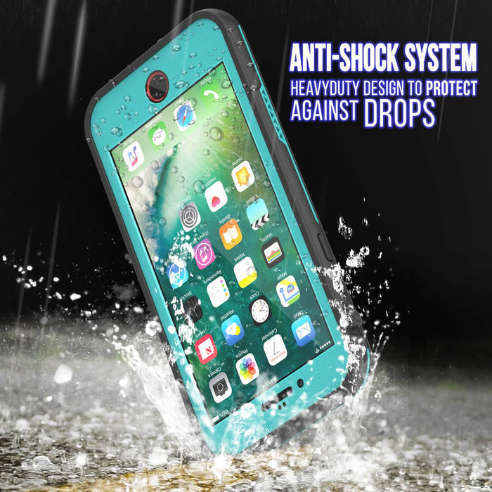 iPhone 7 Waterproof Case, Punkcase SpikeStar Teal Series | Thin Fit 6.6ft Underwater IP68 (Color in image: purple)