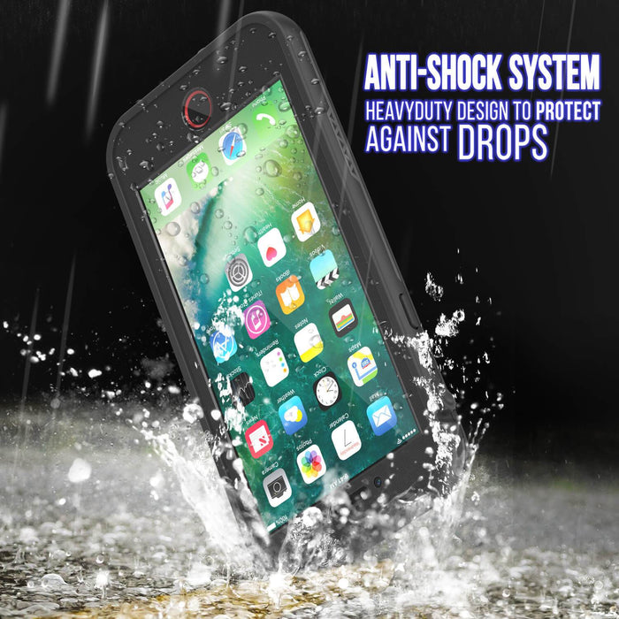 iPhone 8+ Plus Waterproof Case, Punkcase SpikeStar Black Series | Thin Fit 6.6ft Underwater IP68 (Color in image: purple)
