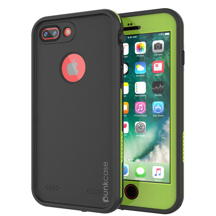 iPhone 8+ Plus Waterproof Case, Punkcase SpikeStar Light-Green Series | Thin Fit 6.6ft Underwater IP68 (Color in image: light green)