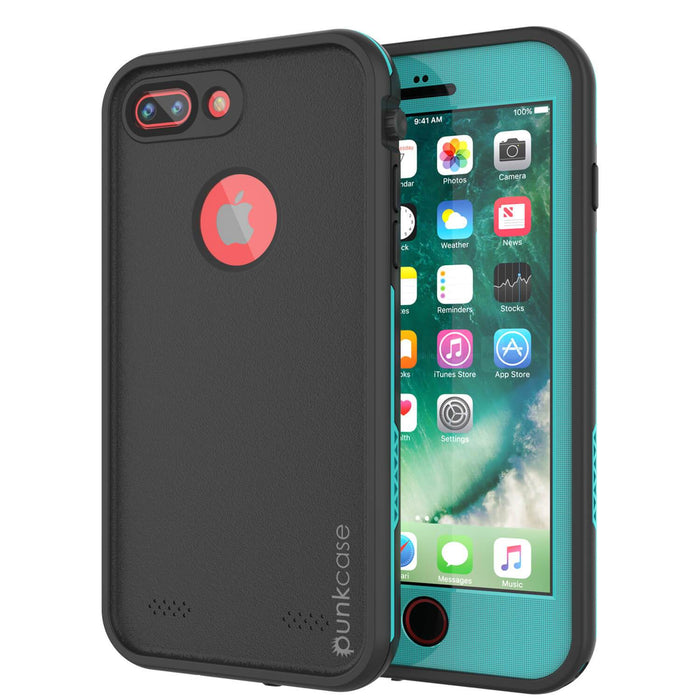 iPhone 8+ Plus Waterproof Case, Punkcase SpikeStar Teal Series | Thin Fit 6.6ft Underwater IP68 (Color in image: teal)