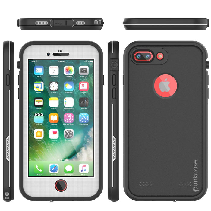 iPhone 8+ Plus Waterproof Case, Punkcase SpikeStar White Series | Thin Fit 6.6ft Underwater IP68 (Color in image: teal)