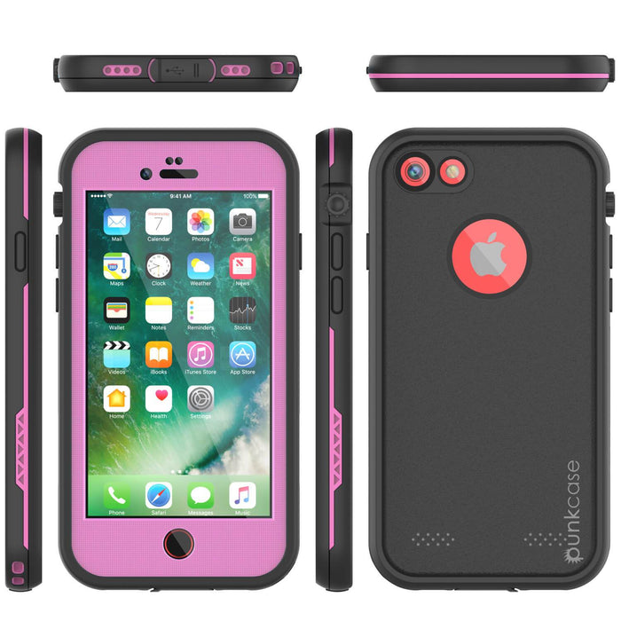 iPhone 8 Waterproof Case, Punkcase SpikeStar Pink Series | Thin Fit 6.6ft Underwater IP68 (Color in image: teal)