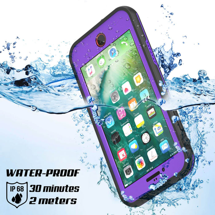 iPhone 8 Waterproof Case, Punkcase SpikeStar Purple Series | Thin Fit 6.6ft Underwater IP68 (Color in image: black)