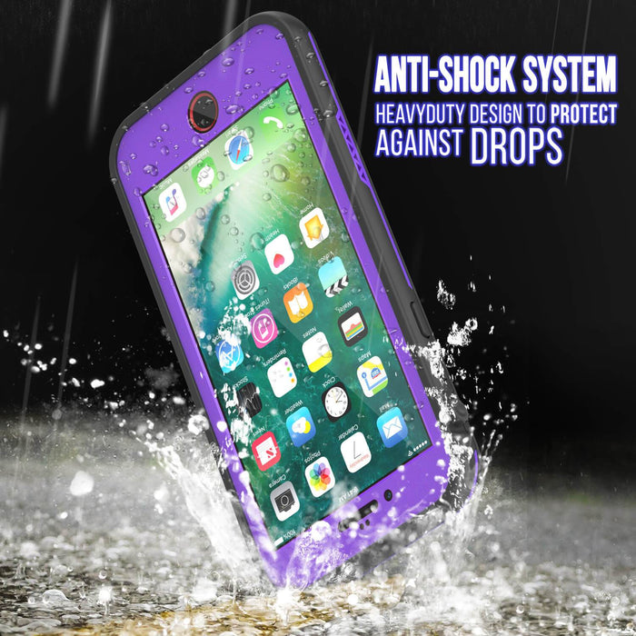 iPhone 8 Waterproof Case, Punkcase SpikeStar Purple Series | Thin Fit 6.6ft Underwater IP68 (Color in image: red)