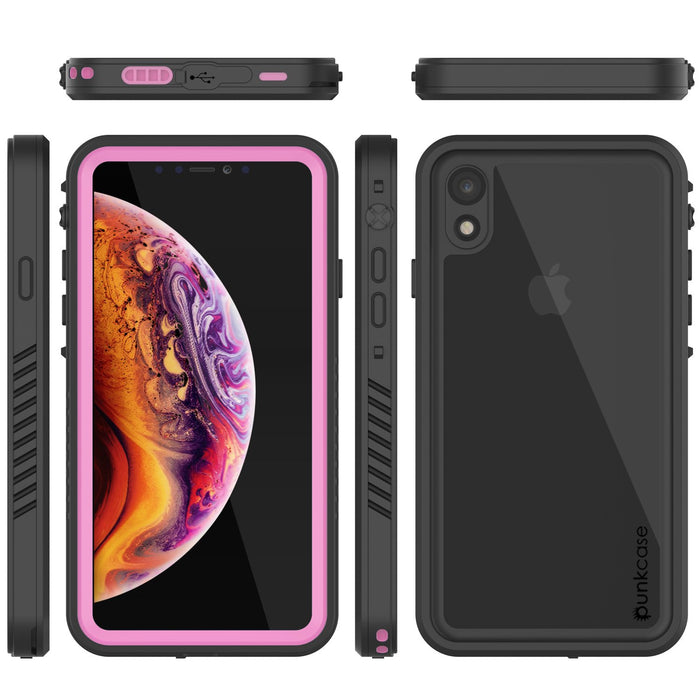 iPhone XR Waterproof Case, Punkcase [Extreme Series] Armor Cover W/ Built In Screen Protector [Pink] (Color in image: Purple)