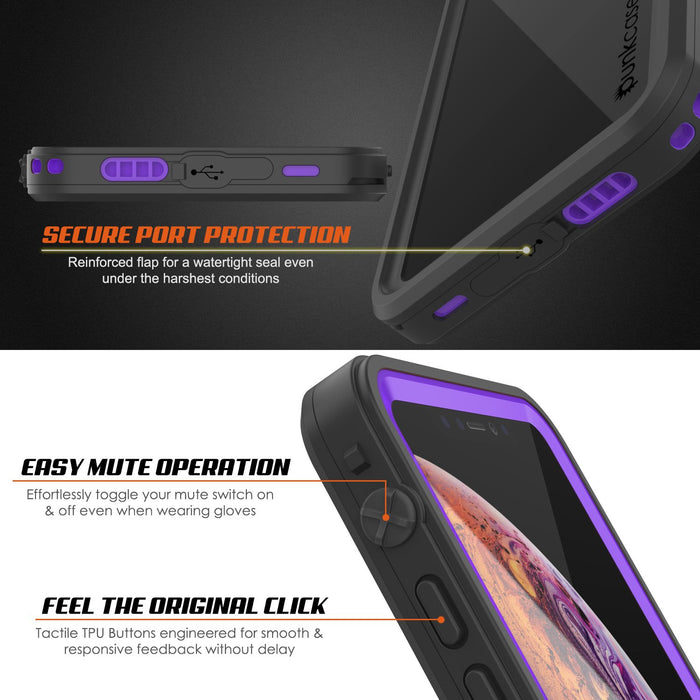 iPhone XR Waterproof Case, Punkcase [Extreme Series] Armor Cover W/ Built In Screen Protector [Purple] (Color in image: Light Green)