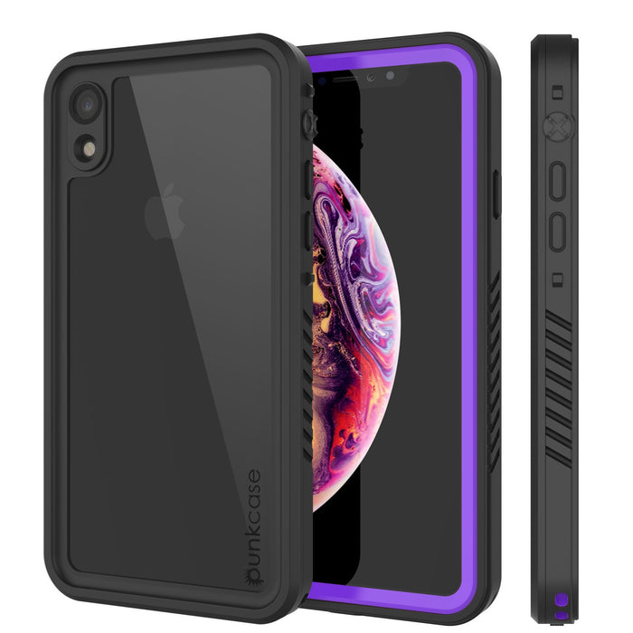 iPhone XR Waterproof Case, Punkcase [Extreme Series] Armor Cover W/ Built In Screen Protector [Purple] (Color in image: Purple)