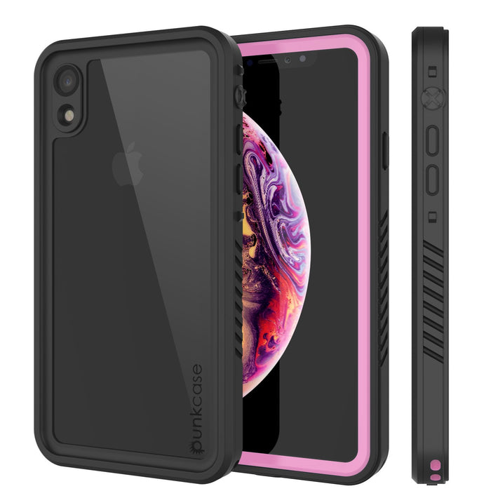iPhone XR Waterproof Case, Punkcase [Extreme Series] Armor Cover W/ Built In Screen Protector [Pink] (Color in image: Pink)