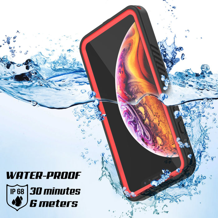 iPhone XR Waterproof Case, Punkcase [Extreme Series] Armor Cover W/ Built In Screen Protector [Red] (Color in image: Purple)