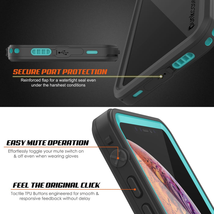 iPhone XR Waterproof Case, Punkcase [Extreme Series] Armor Cover W/ Built In Screen Protector [Teal] (Color in image: Light Blue)