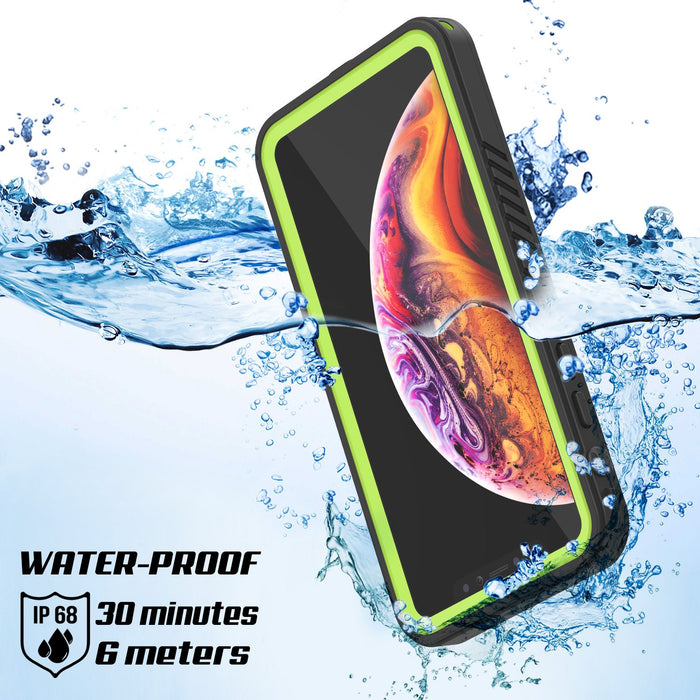 iPhone XR Waterproof Case, Punkcase [Extreme Series] Armor Cover W/ Built In Screen Protector [Light Green] (Color in image: Light Blue)