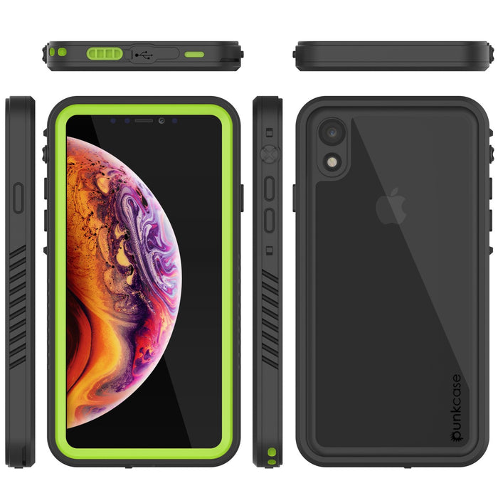 iPhone XR Waterproof Case, Punkcase [Extreme Series] Armor Cover W/ Built In Screen Protector [Light Green] (Color in image: Purple)