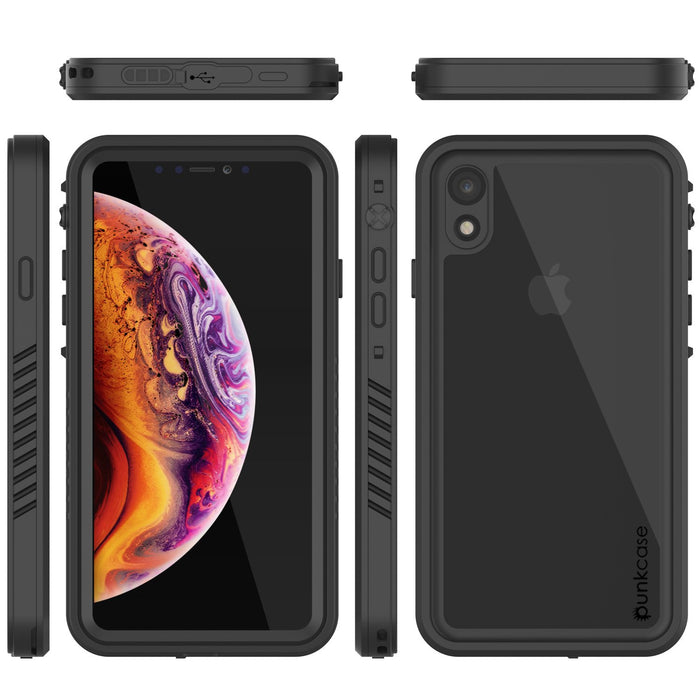 iPhone XR Waterproof Case, Punkcase [Extreme Series] Armor Cover W/ Built In Screen Protector [Black] (Color in image: Light Green)