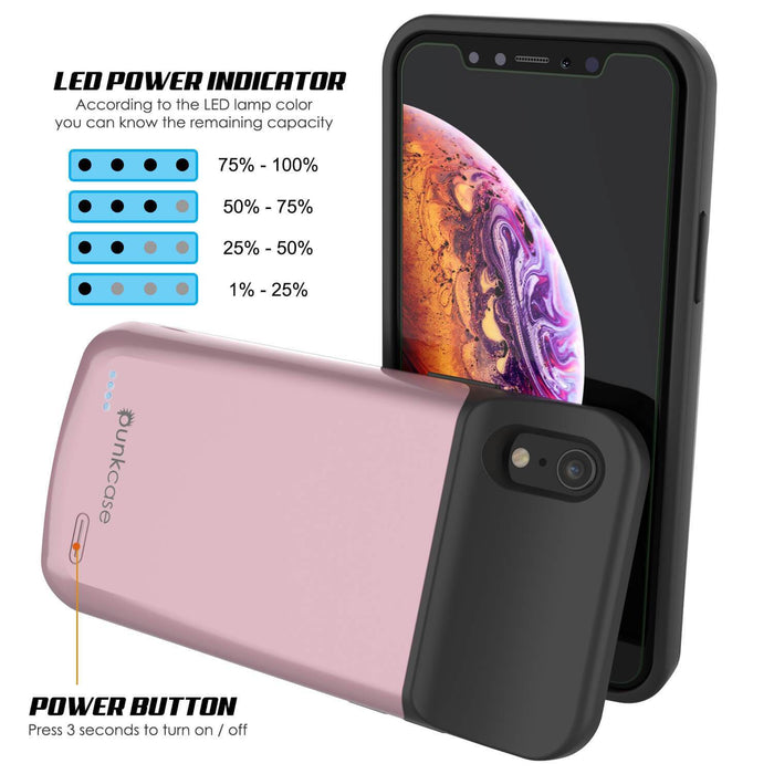 iPhone 11 Pro Battery Case, PunkJuice 5000mAH Fast Charging Power Bank W/ Screen Protector | [Rose-Gold] (Color in image: gold)
