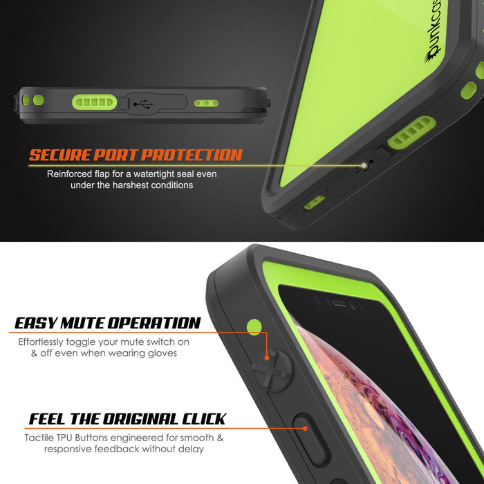iPhone XR Waterproof IP68 Case, Punkcase [Light green] [StudStar Series] [Slim Fit] [Dirtproof] (Color in image: Clear.)