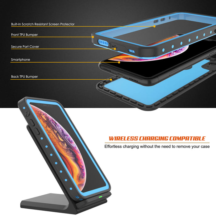 iPhone XR Waterproof IP68 Case, Punkcase [Light blue] [StudStar Series] [Slim Fit] [Dirtproof] (Color in image: pink)