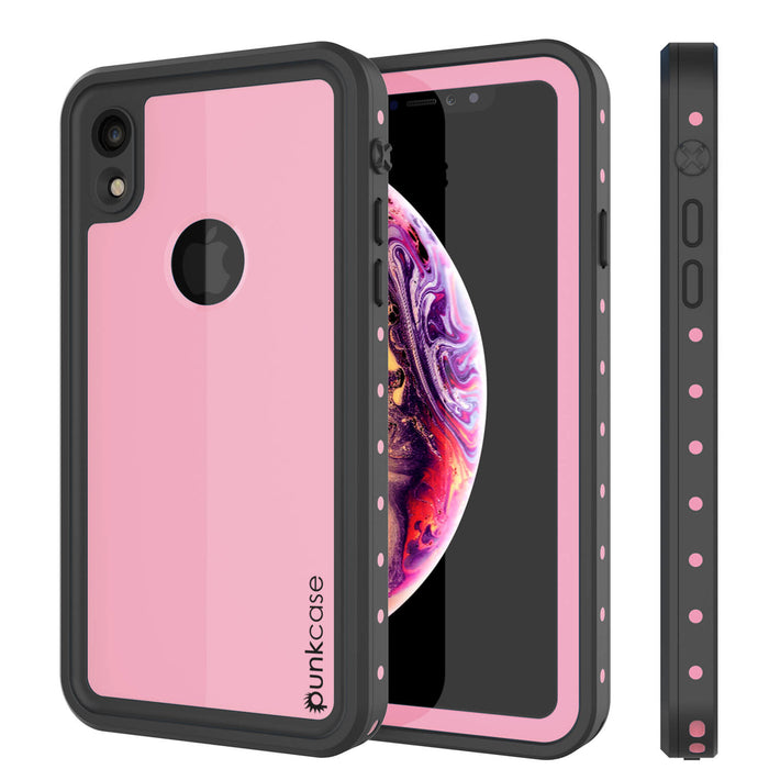 iPhone XR Waterproof IP68 Case, Punkcase [Pink] [StudStar Series] [Slim Fit] [Dirtproof] (Color in image: pink)