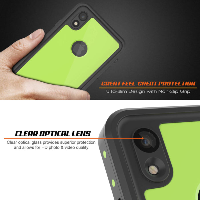 iPhone XR Waterproof IP68 Case, Punkcase [Light green] [StudStar Series] [Slim Fit] [Dirtproof] (Color in image: white)
