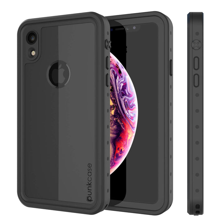 iPhone XR Waterproof IP68 Case, Punkcase [Black] [StudStar Series] [Slim Fit] (Color in image: black)