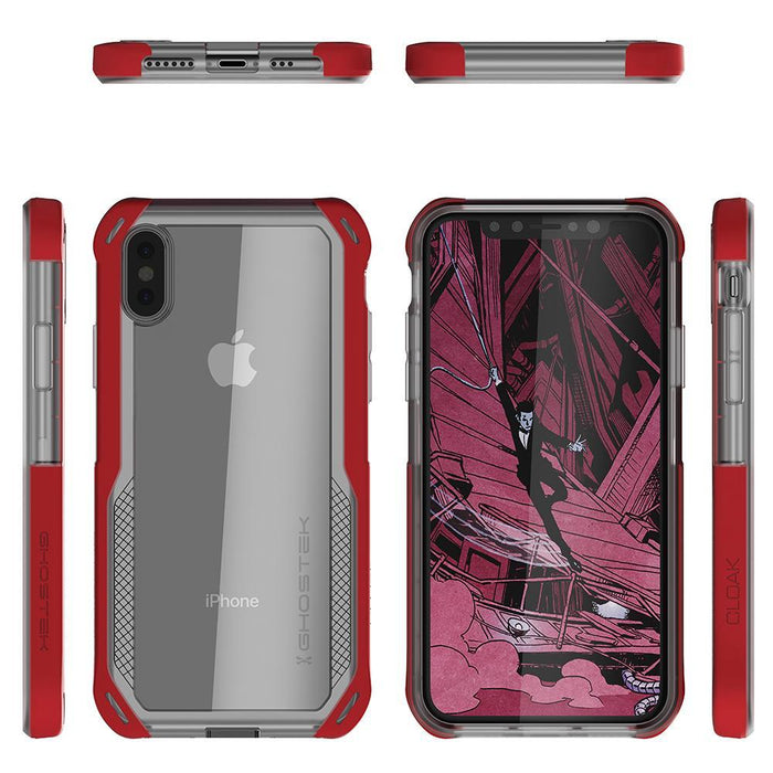 iPhone Xs Max Case, Ghostek Cloak 4 Series  for iPhone Xs Max / iPhone Pro Case | RED-CLEAR (Color in image: Blue-Gold)