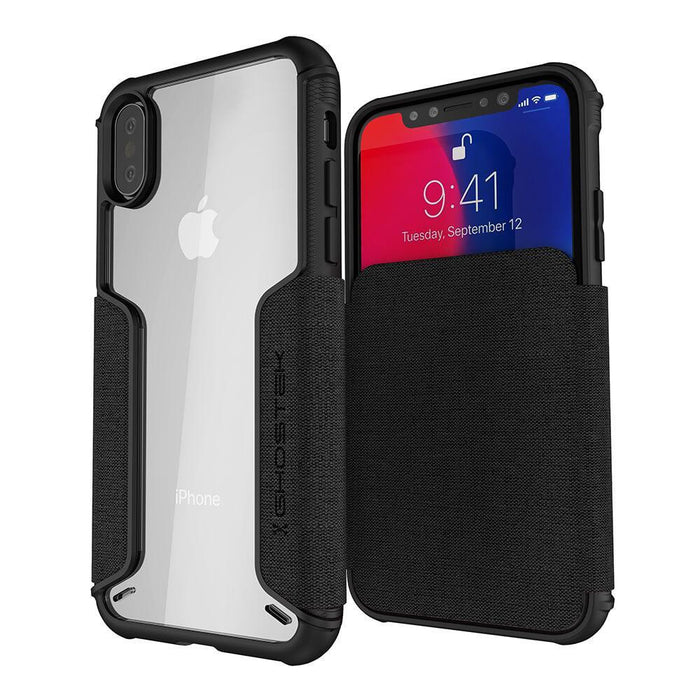 iPhone Xs Max Case, Ghostek Exec 3 Series for iPhone Xs Max / iPhone Pro Protective Wallet Case [BLACK] (Color in image: Black)