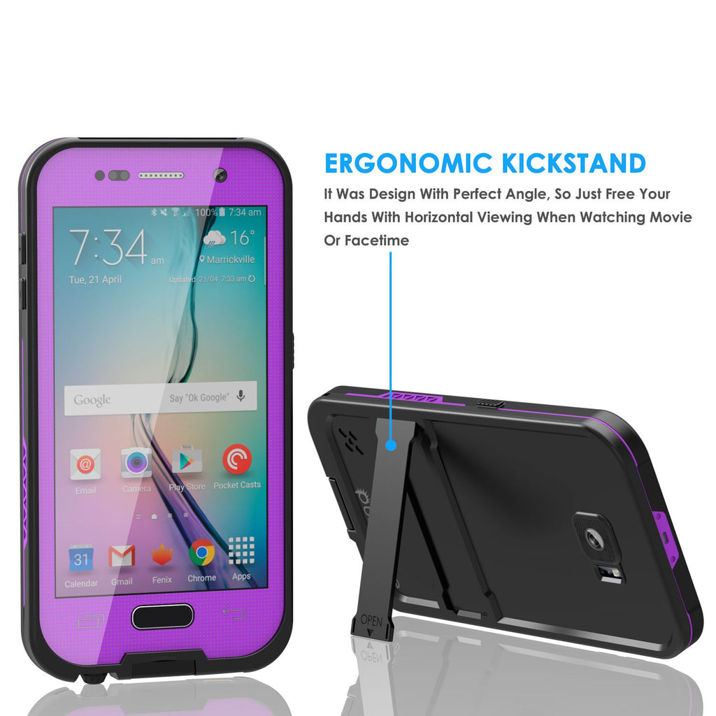 Galaxy S6 Waterproof Case, PunkCase SpikeStar Purple Water/Shock/Dirt/Snow Proof | Lifetime Warranty (Color in image: yellow)