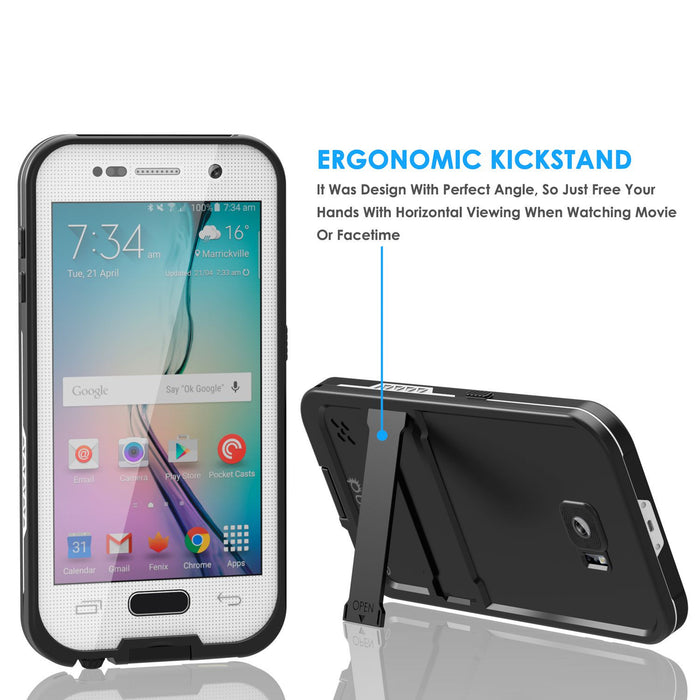 Galaxy S6 Waterproof Case, Punkcase SpikeStar White Water/Shock/Dirt/Snow Proof | Lifetime Warranty (Color in image: teal)