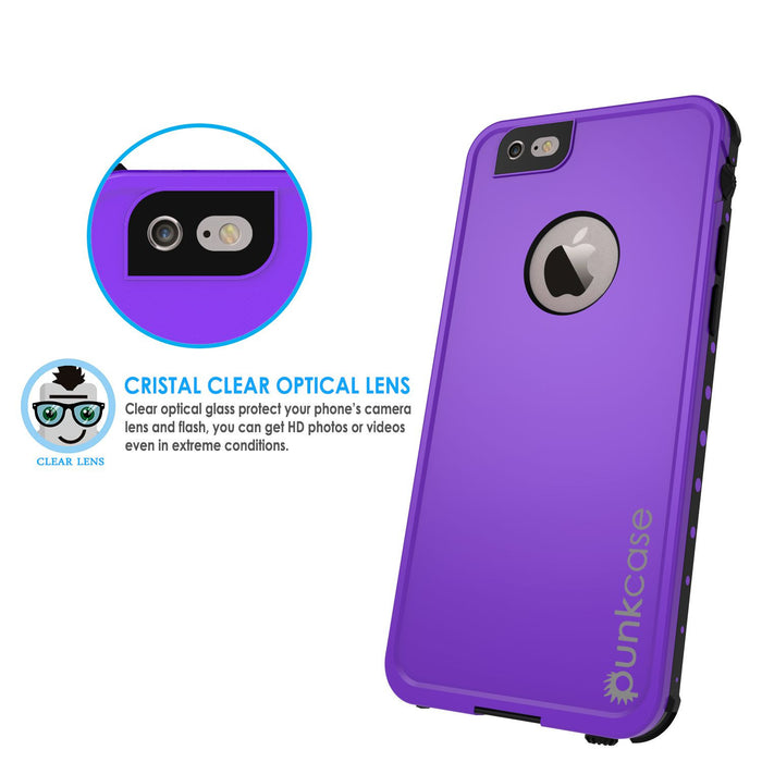 iPhone 6S+/6+ Plus Waterproof Case, PUNKcase StudStar Purple w/ Attached Screen Protector | Warranty (Color in image: pink)