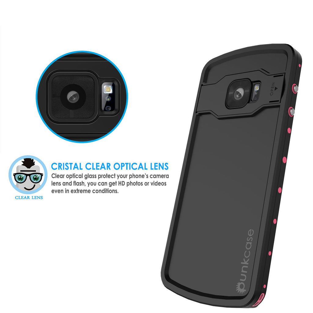 Galaxy s6 EDGE Plus Waterproof Case, Punkcase StudStar Pink Shock/DirtProof | Lifetime Warranty (Color in image: light blue)