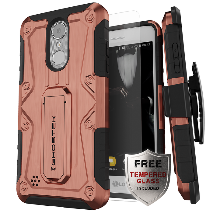 LG K8 2018 / Aristo 2 / Tribute Dynasty Rugged Heavy Duty Case | Iron Armor Series [Rose] (Color in image: Rose)