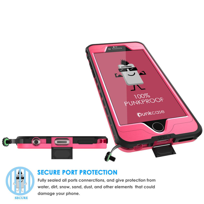 iPhone 6S+/6+ Plus Waterproof Case, PUNKcase StudStar Pink w/ Attached Screen Protector | Warranty (Color in image: teal)