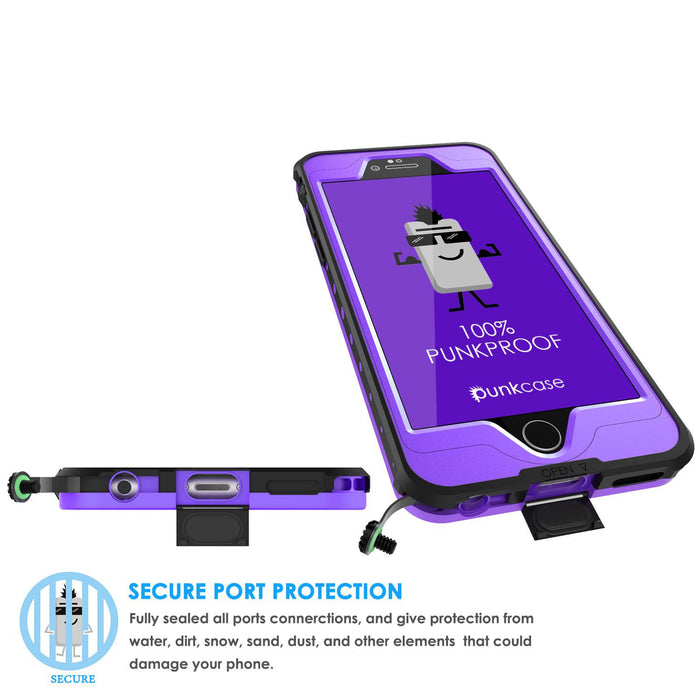 iPhone 6s/6 Waterproof Case, PunkCase StudStar Purple w/ Attached Screen Protector | Lifetime Warranty (Color in image: white)