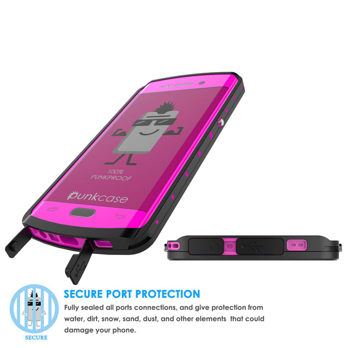 Galaxy s6 EDGE Plus Waterproof Case, Punkcase StudStar Pink Shock/DirtProof | Lifetime Warranty (Color in image: purple)