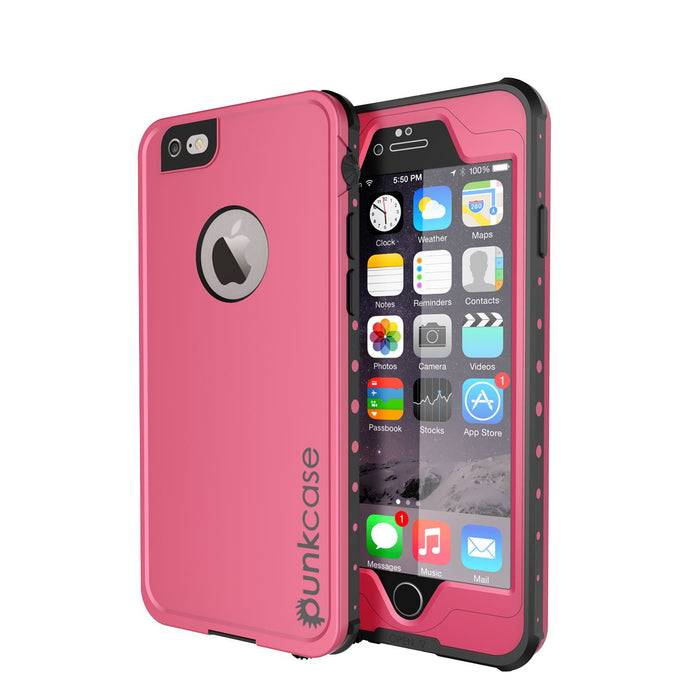 iPhone 6S+/6+ Plus Waterproof Case, PUNKcase StudStar Pink w/ Attached Screen Protector | Warranty (Color in image: pink)