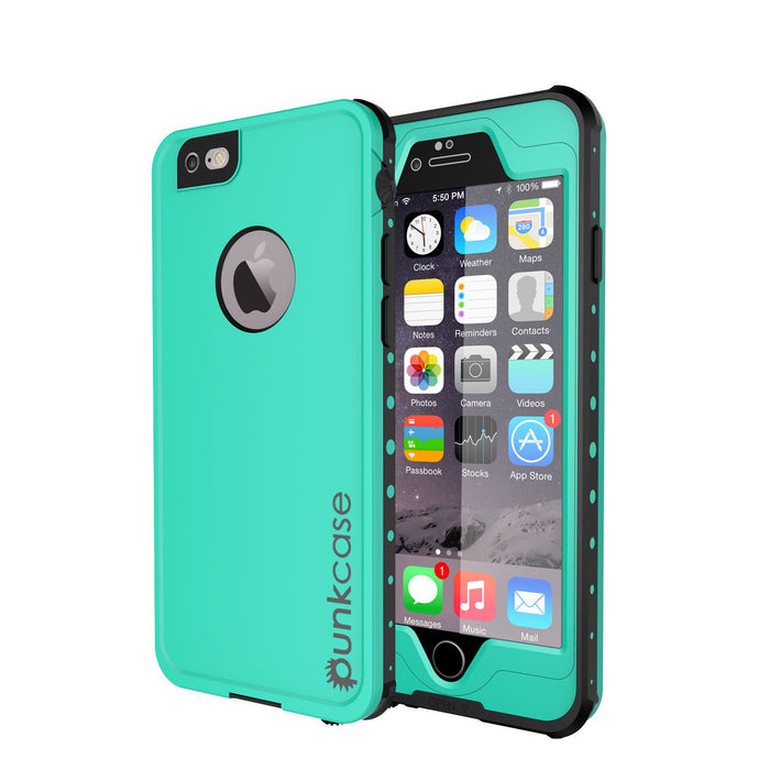 iPhone 6S+/6+ Plus Waterproof Case, PUNKcase StudStar Teal w/ Attached Screen Protector | Warranty (Color in image: teal)