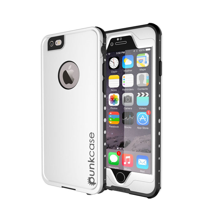 iPhone 6S+/6+ Plus Waterproof Case, PUNKcase StudStar White w/ Attached Screen Protector | Warranty (Color in image: white)