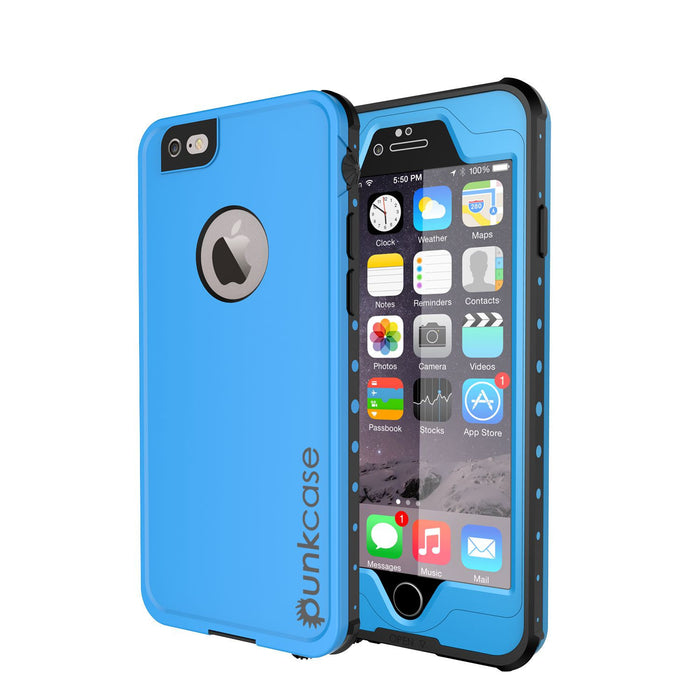 iPhone 6S+/6+ Plus Waterproof Case, PUNKcase StudStar Light Blue w/ Attached Screen Protector (Color in image: light blue)
