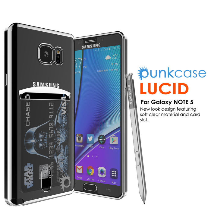 Galaxy Note 5 Case, PUNKCASE® LUCID Silver Series | Card Slot | SHIELD Screen Protector | Ultra fit (Color in image: Gold)