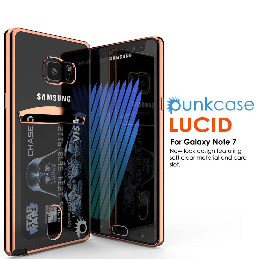 Galaxy Note 7 Case, PUNKCASE® LUCID Rose Gold Series | Card Slot | SHIELD Screen Protector (Color in image: Silver)