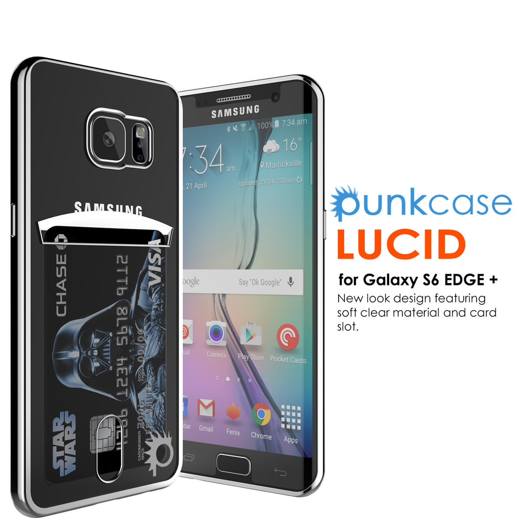 Galaxy S6 EDGE+ Plus Case, PUNKCASE® LUCID Silver Series | Card Slot | SHIELD Screen Protector (Color in image: Rose Gold)