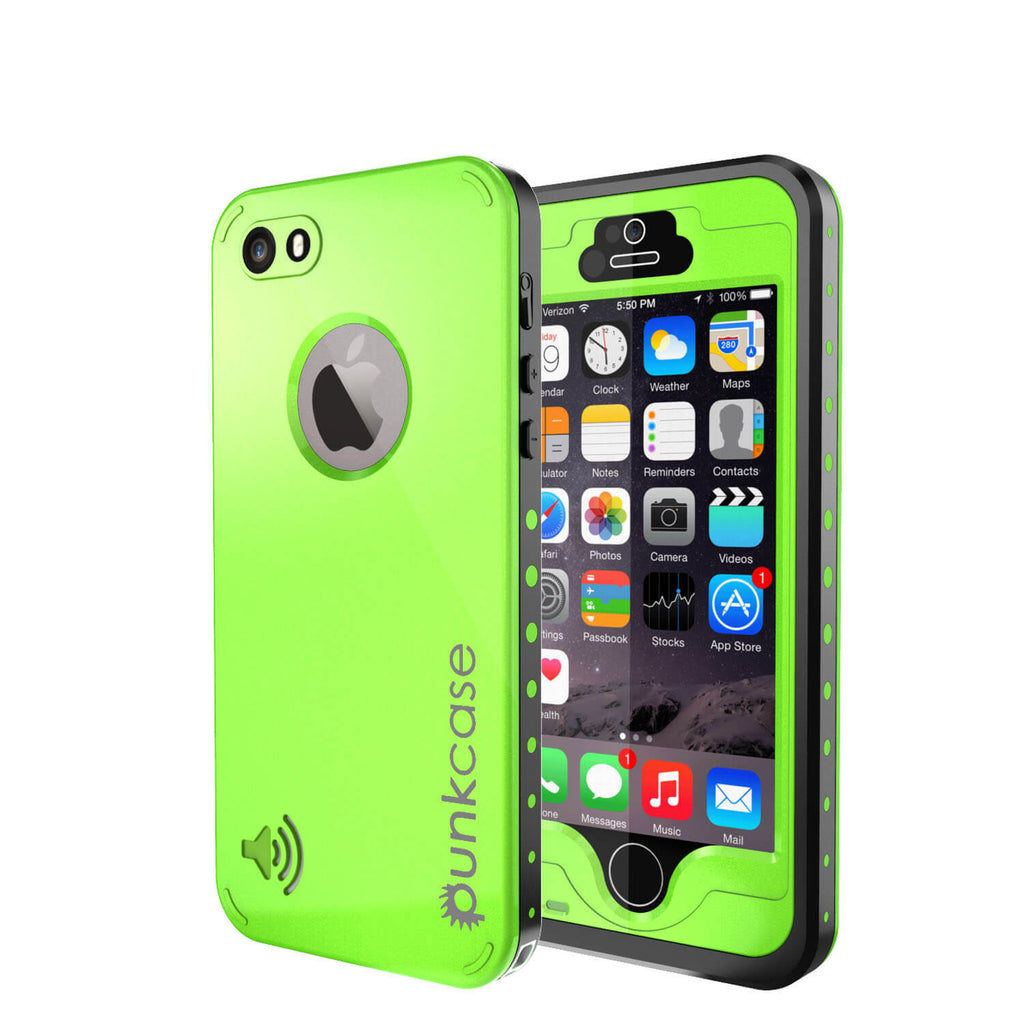 iPhone 5S/5 Waterproof Case, PunkCase StudStar Light Green Case Water/ShockProof | Lifetime Warranty (Color in image: light green)