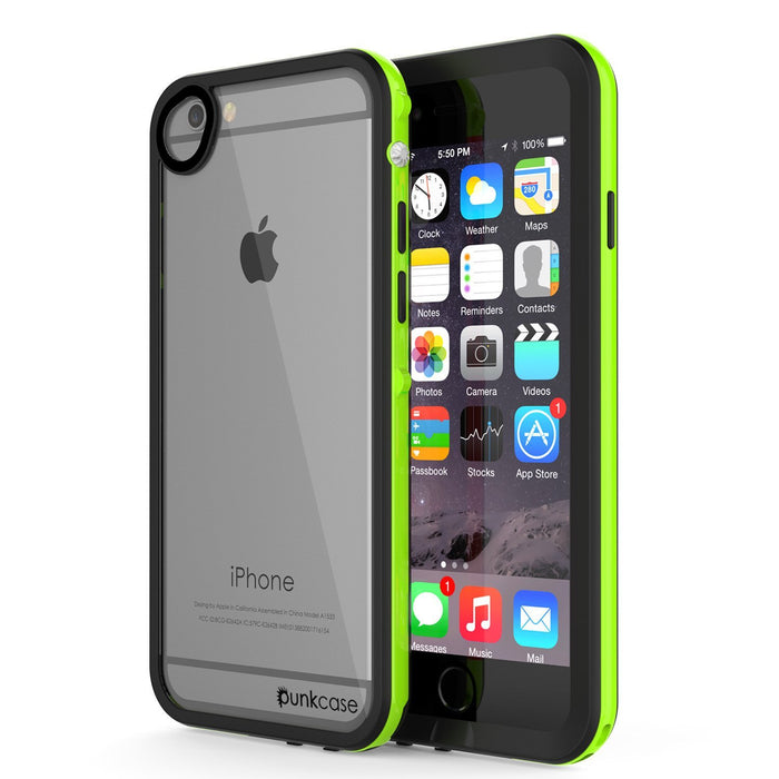Apple iPhone 8 Waterproof Case, PUNKcase CRYSTAL 2.0 Light Green  W/ Attached Screen Protector  | Warranty (Color in image: Pink)