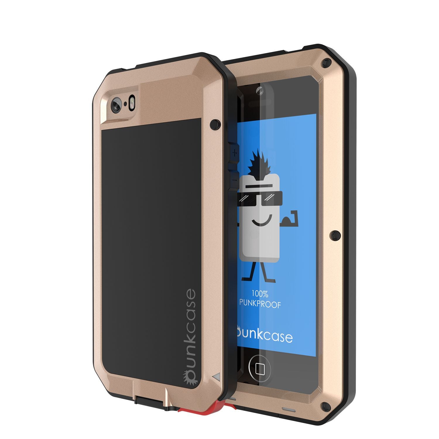 iPhone SE/5/5s Case, Punkcase® METALLIC Series GOLD w/ TEMPERED GLASS | Aluminum Frame (Color in image: Gold)