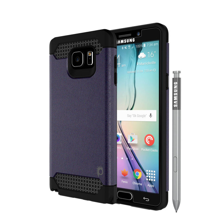 Galaxy Note 5 Case PunkCase Galactic Charcoal Series Slim Armor Soft Cover Case w/ Tempered Glass (Color in image: charcoal)
