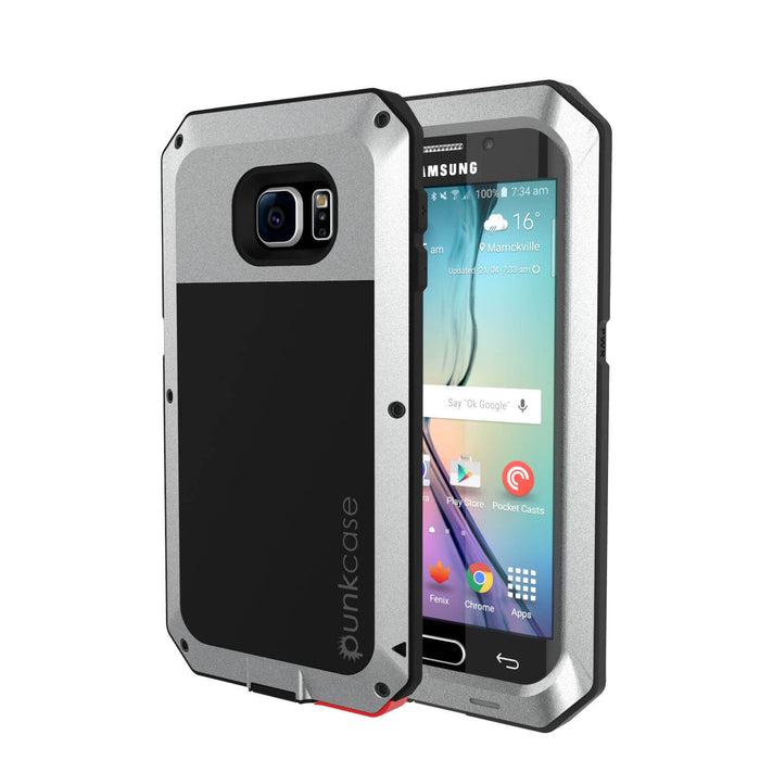 Galaxy S6 EDGE  Case, PUNKcase Metallic Silver Shockproof  Slim Metal (Color in image: silver)