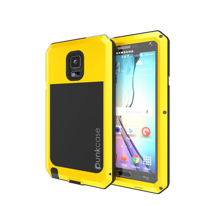 Note 4 Case, Punkcase® METALLIC Series NEON w/ TEMPERED GLASS | Aluminum Frame (Color in image: Neon)