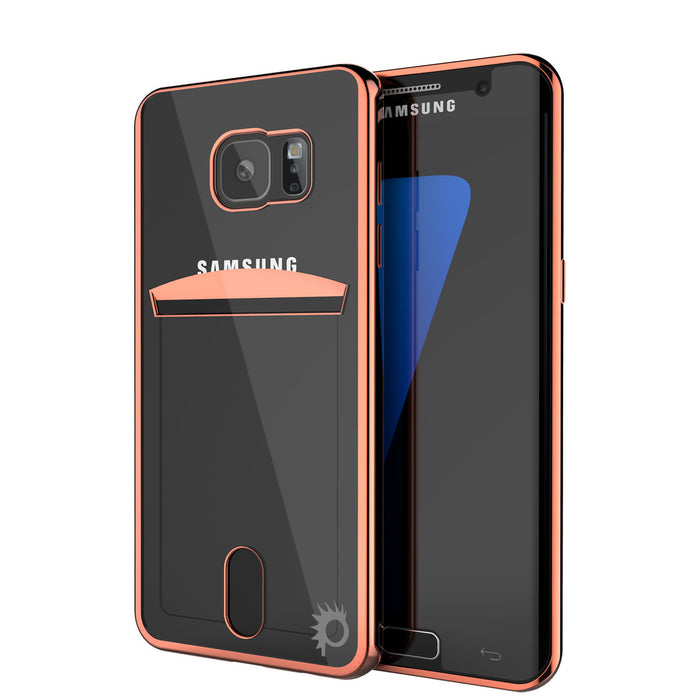 Galaxy S7 Case, PUNKCASE® LUCID Rose Gold Series | Card Slot | SHIELD Screen Protector | Ultra fit (Color in image: Rose Gold)