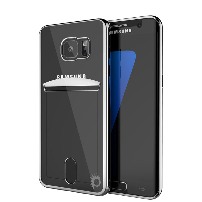 Galaxy S7 Case, PUNKCASE® LUCID Silver Series | Card Slot | SHIELD Screen Protector | Ultra fit (Color in image: Silver)