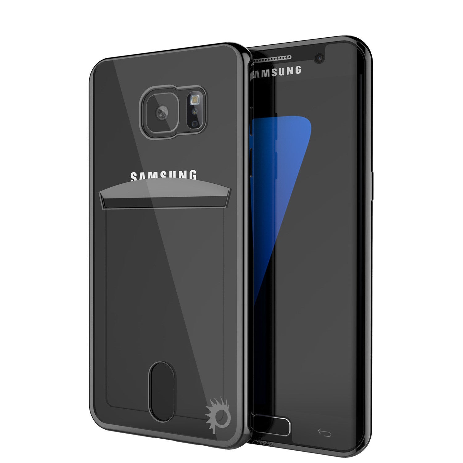 Galaxy S7 Case, PUNKCASE® LUCID Black Series | Card Slot | SHIELD Screen Protector | Ultra fit (Color in image: Balck)
