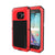 Galaxy S6 EDGE  Case, PUNKcase Metallic Red Shockproof  Slim Metal Armor Case (Color in image: red)